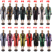 LEVEL D9452 long lingerie night money print clothing robe arrive woman